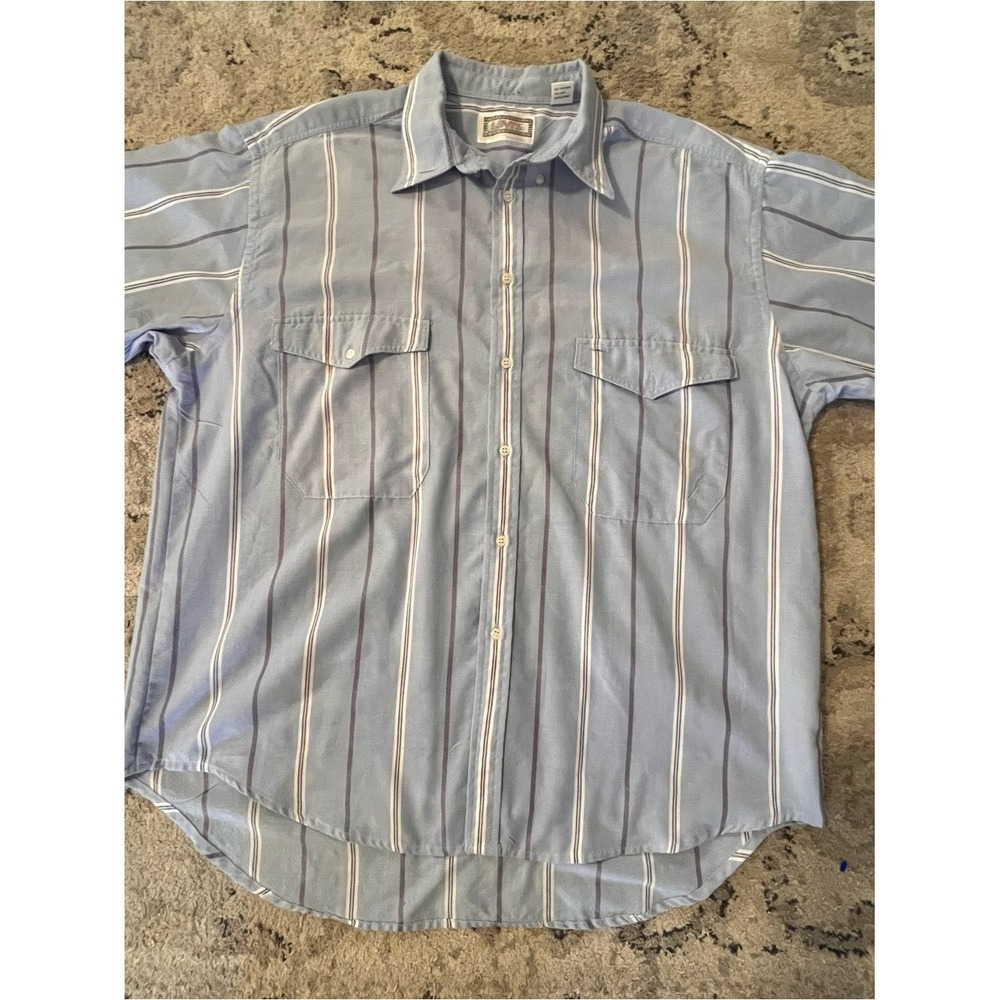 International Levi's Collection XL Light Blue Striped Men's Button-Up Shirt